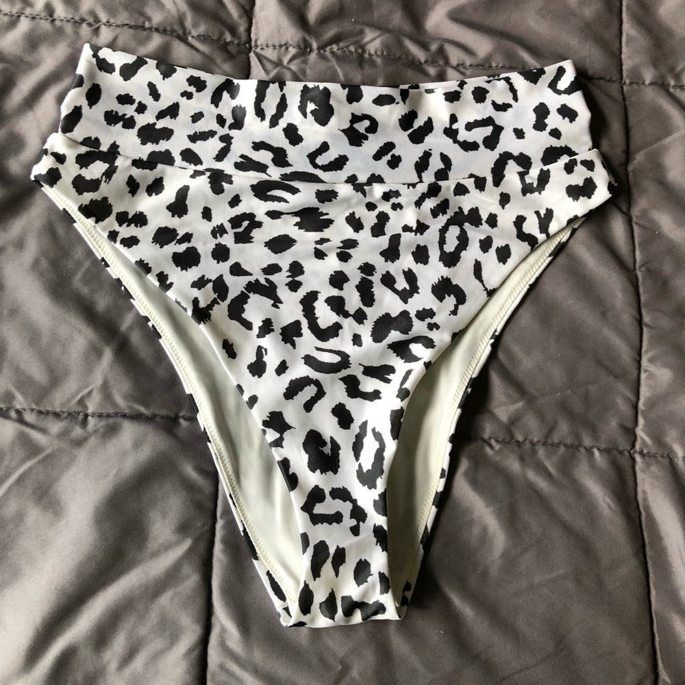 High waist leopard print bikini bottom